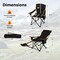 Goplus 1/2 PCS Folding Camping Chair with Footrest Adjustable Backrest Padded Cushion